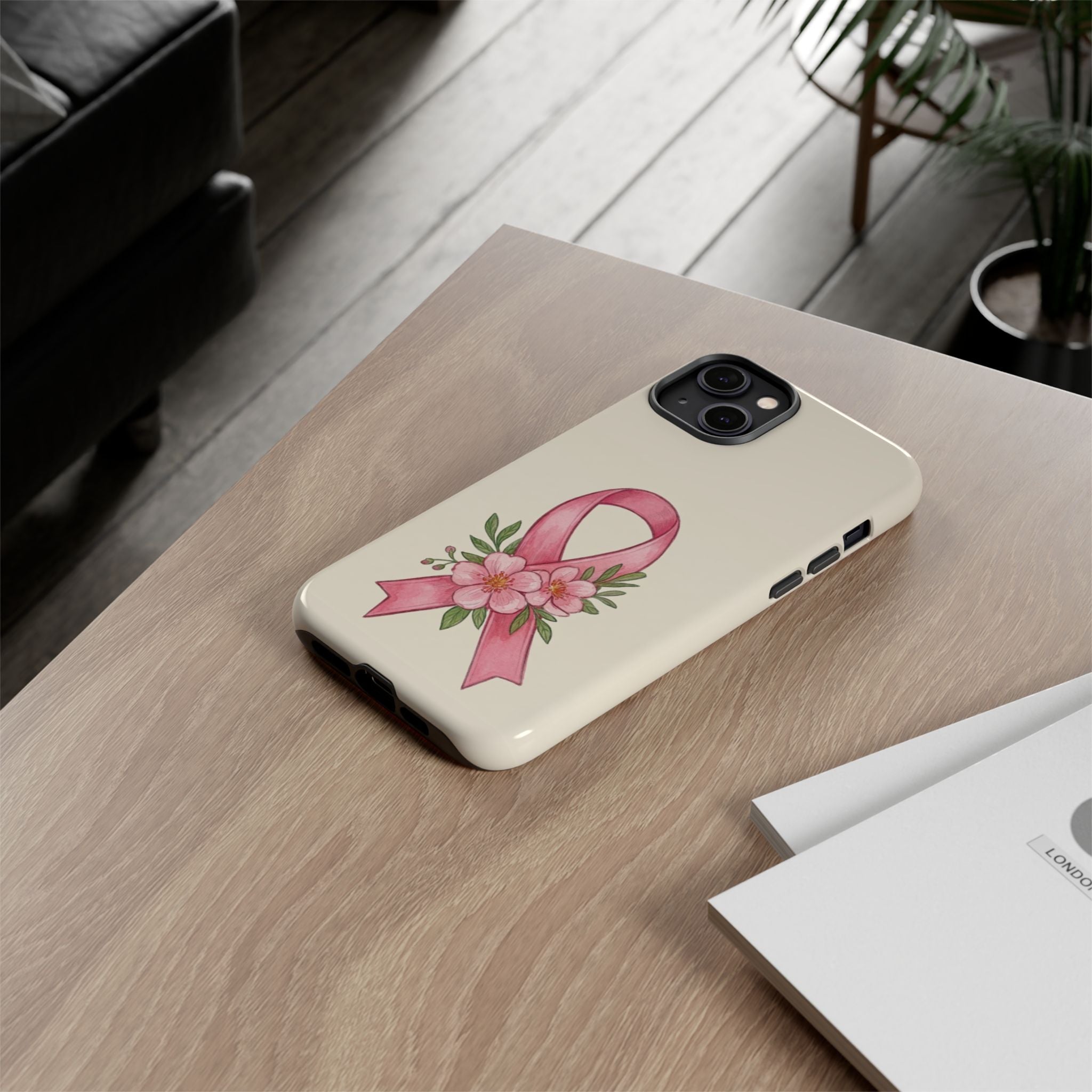 Floral Breast Cancer Awareness Case