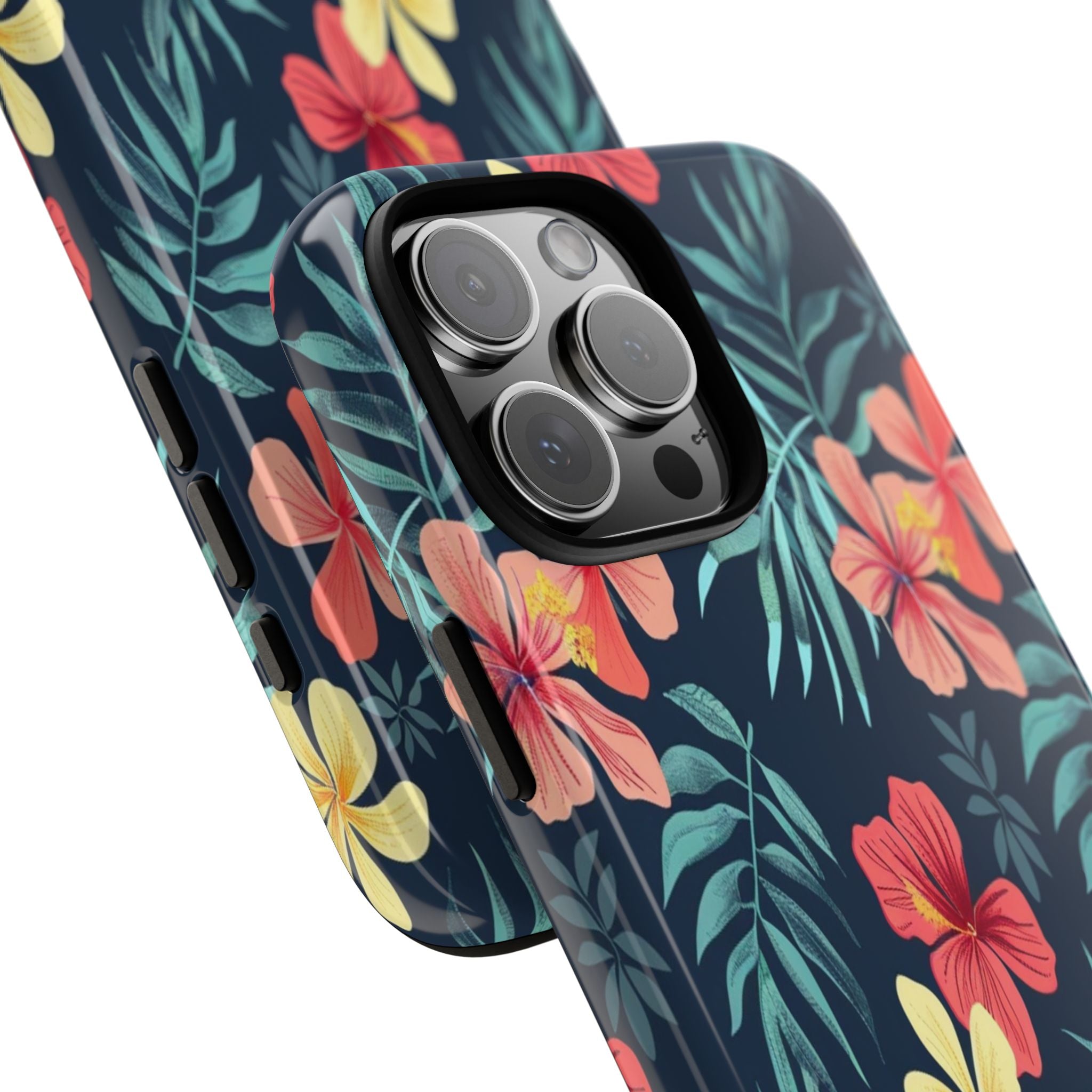 Tropical Hibiscus Navy Case