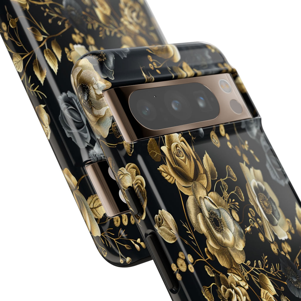 Luxurious Gold Roses on Black