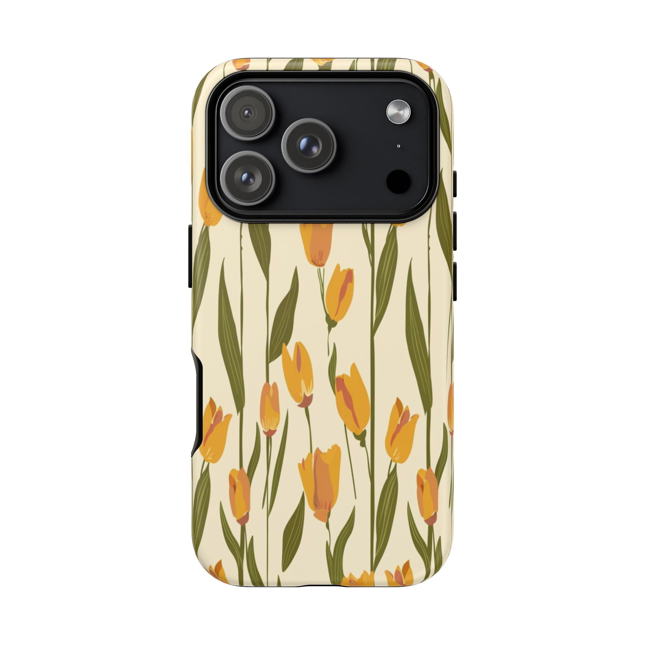 Vibrant Yellow and Orange Tulips Seamless Pattern