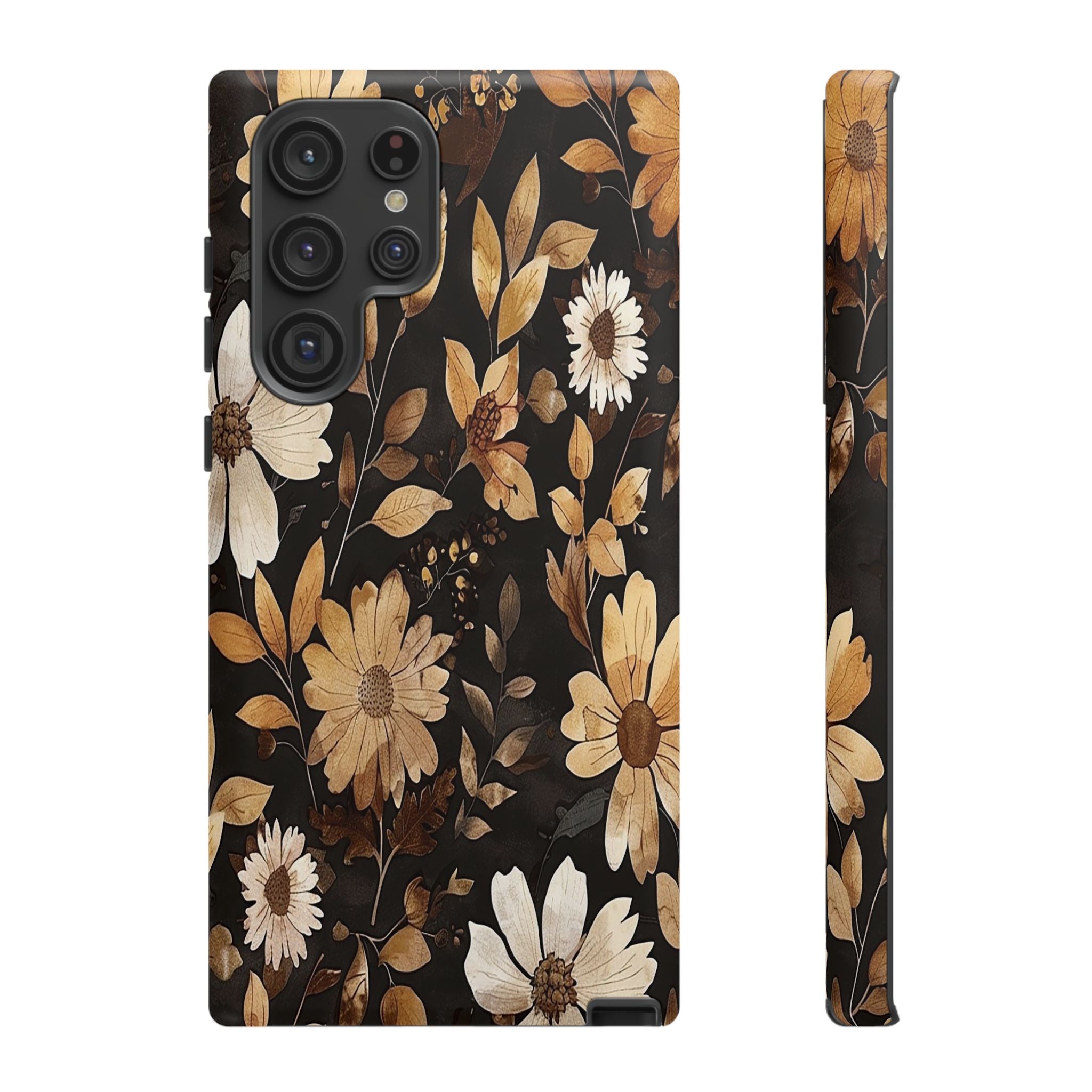 Golden Daisy Botanical on Black