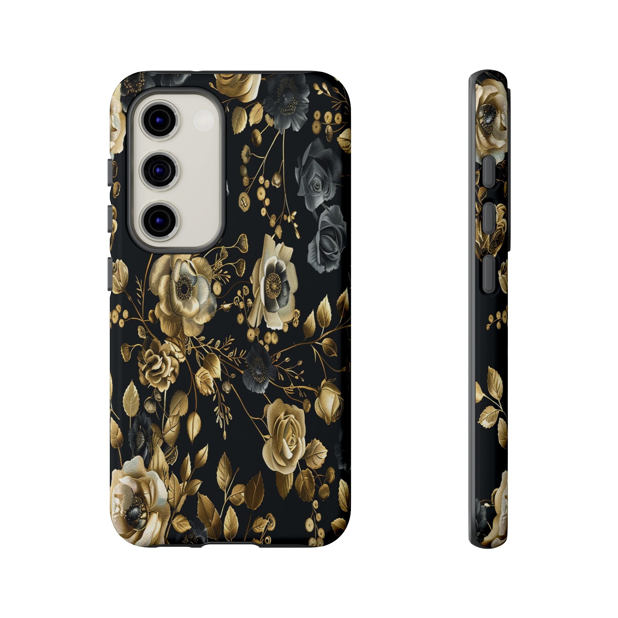 Luxurious Gold Roses on Black