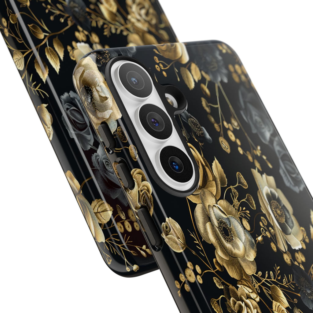 Luxurious Gold Roses on Black