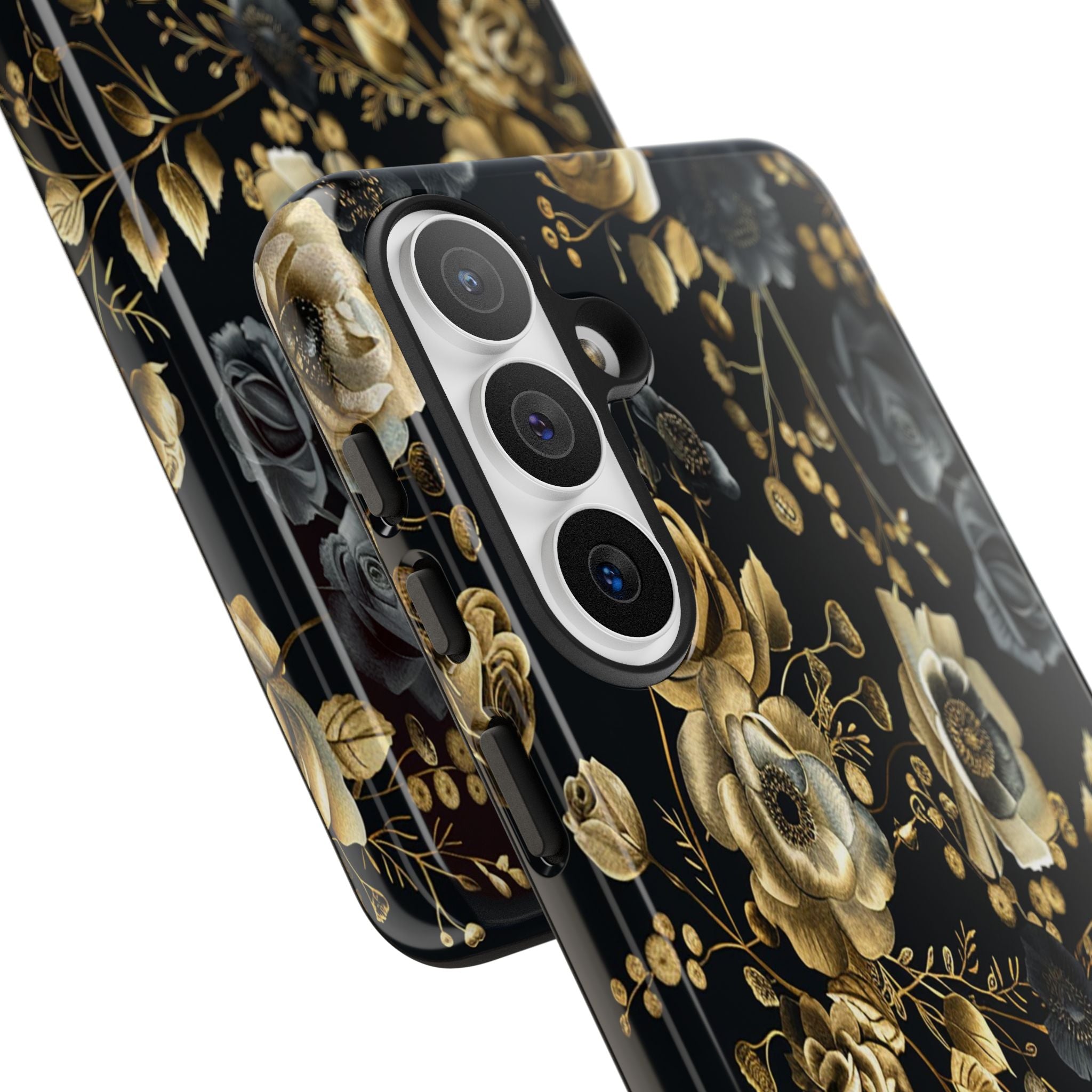 Luxurious Gold Roses on Black