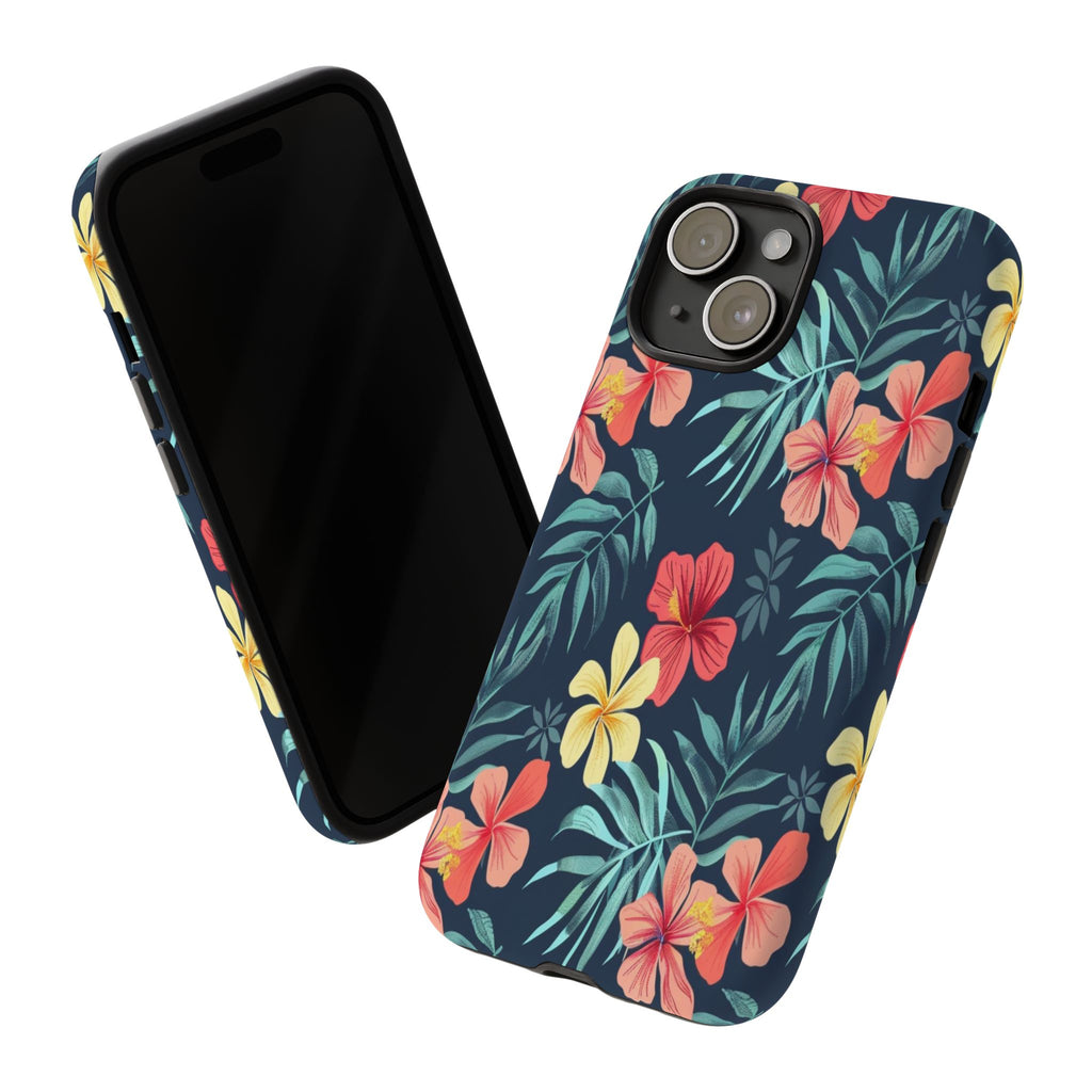 Tropical Hibiscus Navy Case
