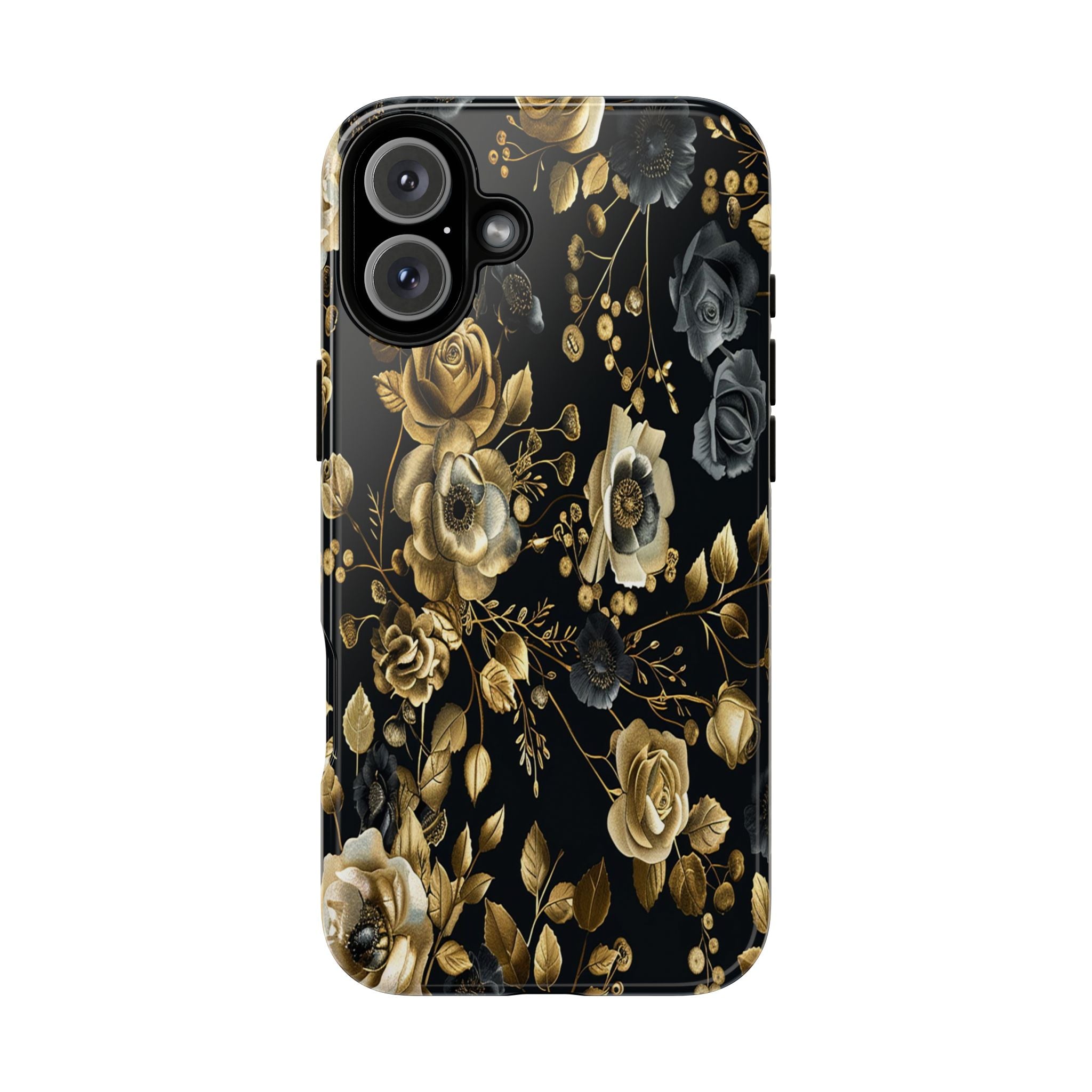 Luxurious Gold Roses on Black