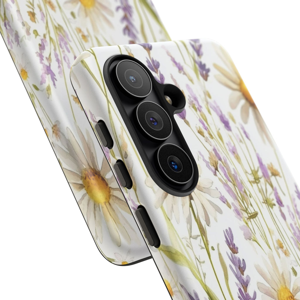 Delicate Watercolor Daisy and Lavender Case