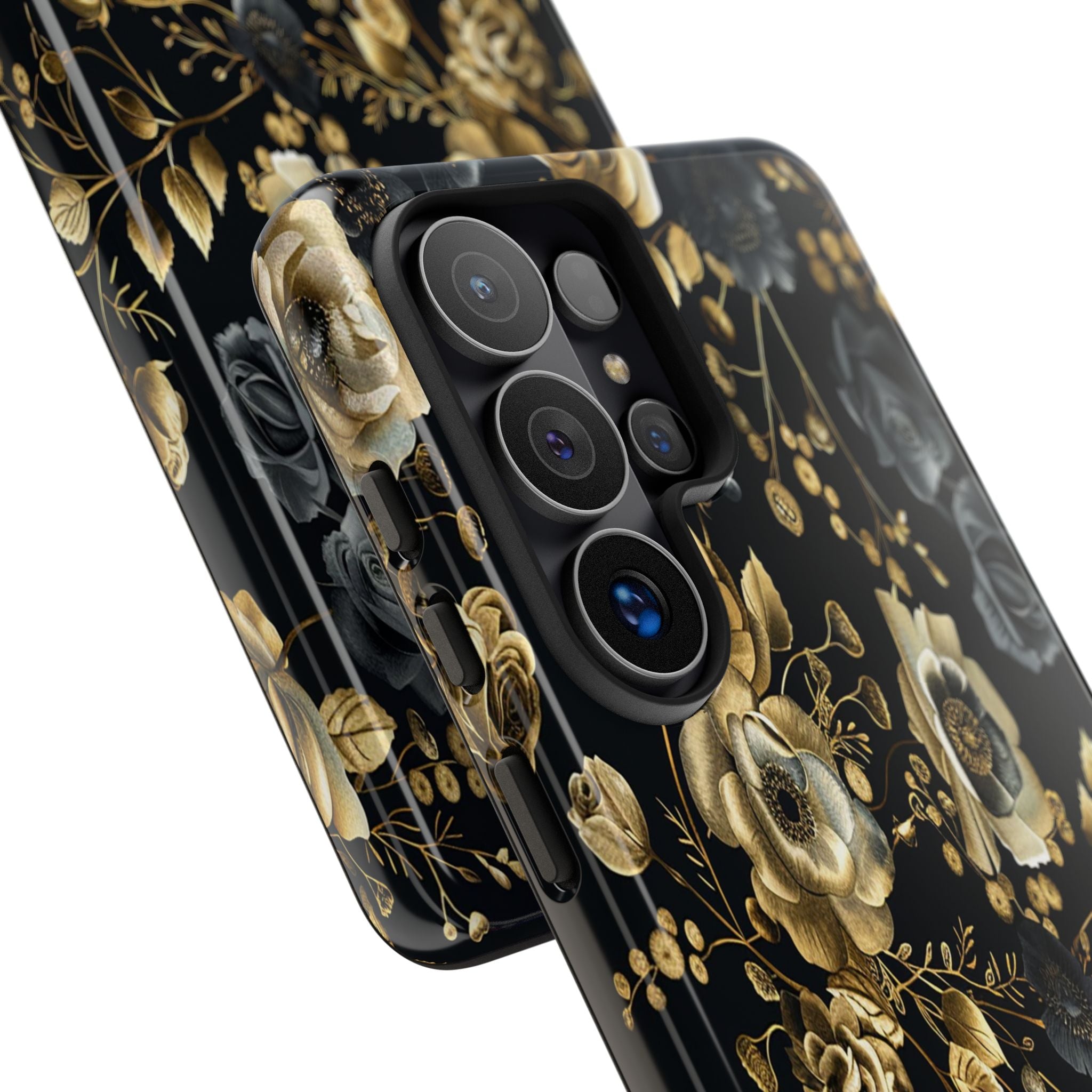 Luxurious Gold Roses on Black