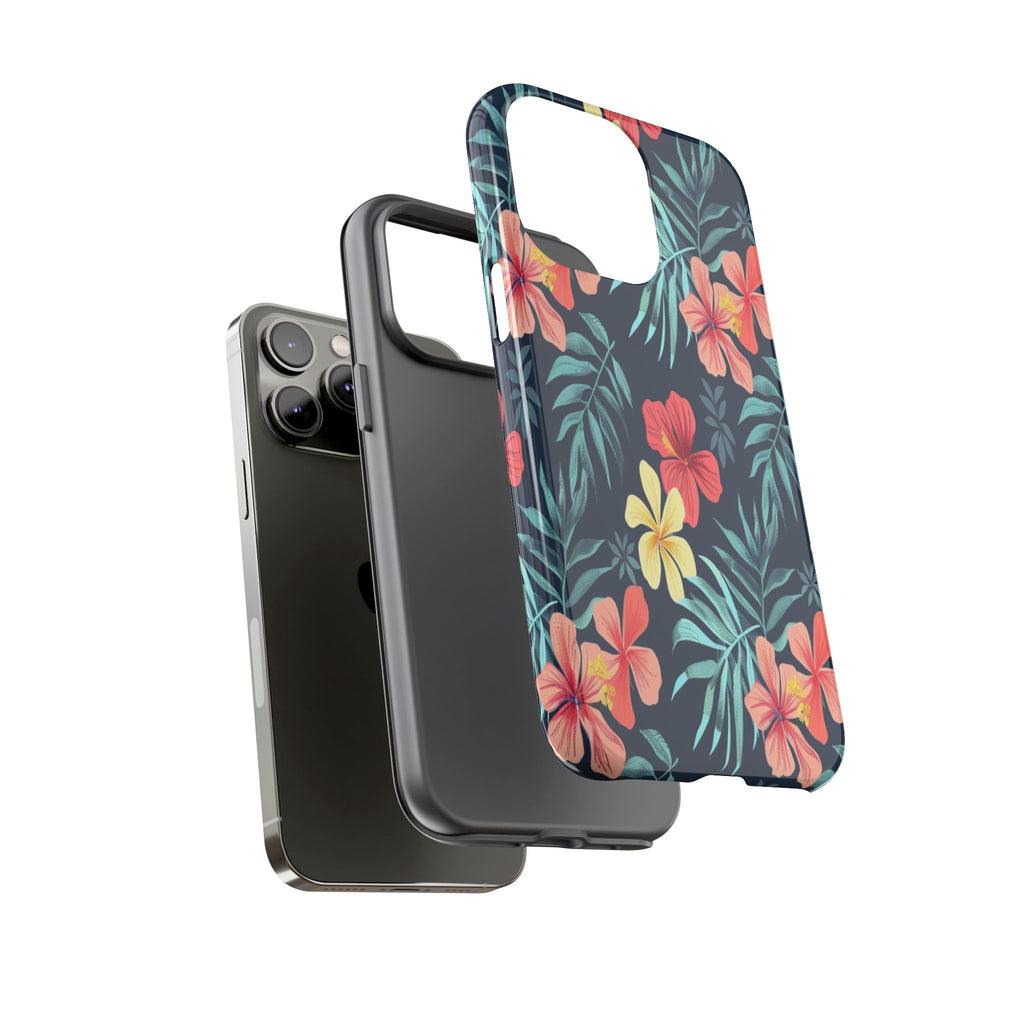 Tropical Hibiscus Navy Case