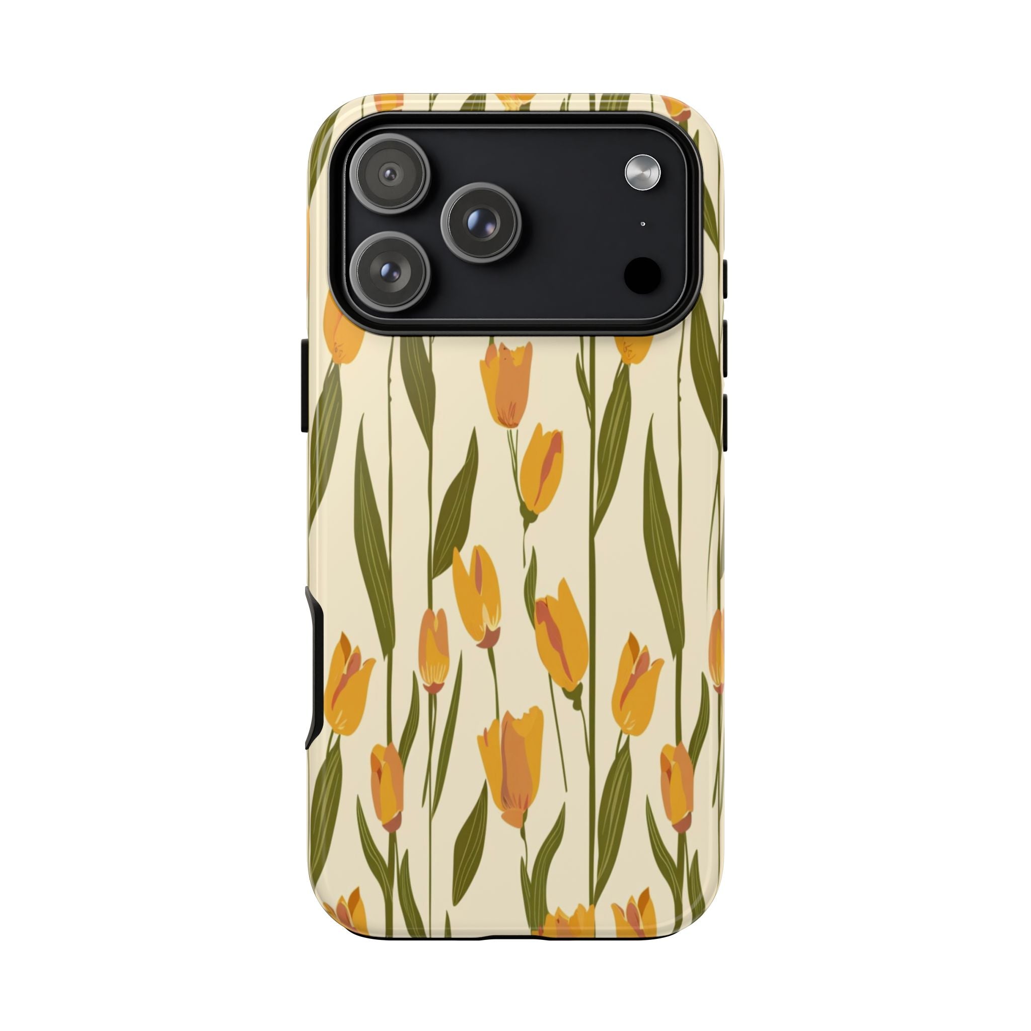 Vibrant Yellow and Orange Tulips Seamless Pattern