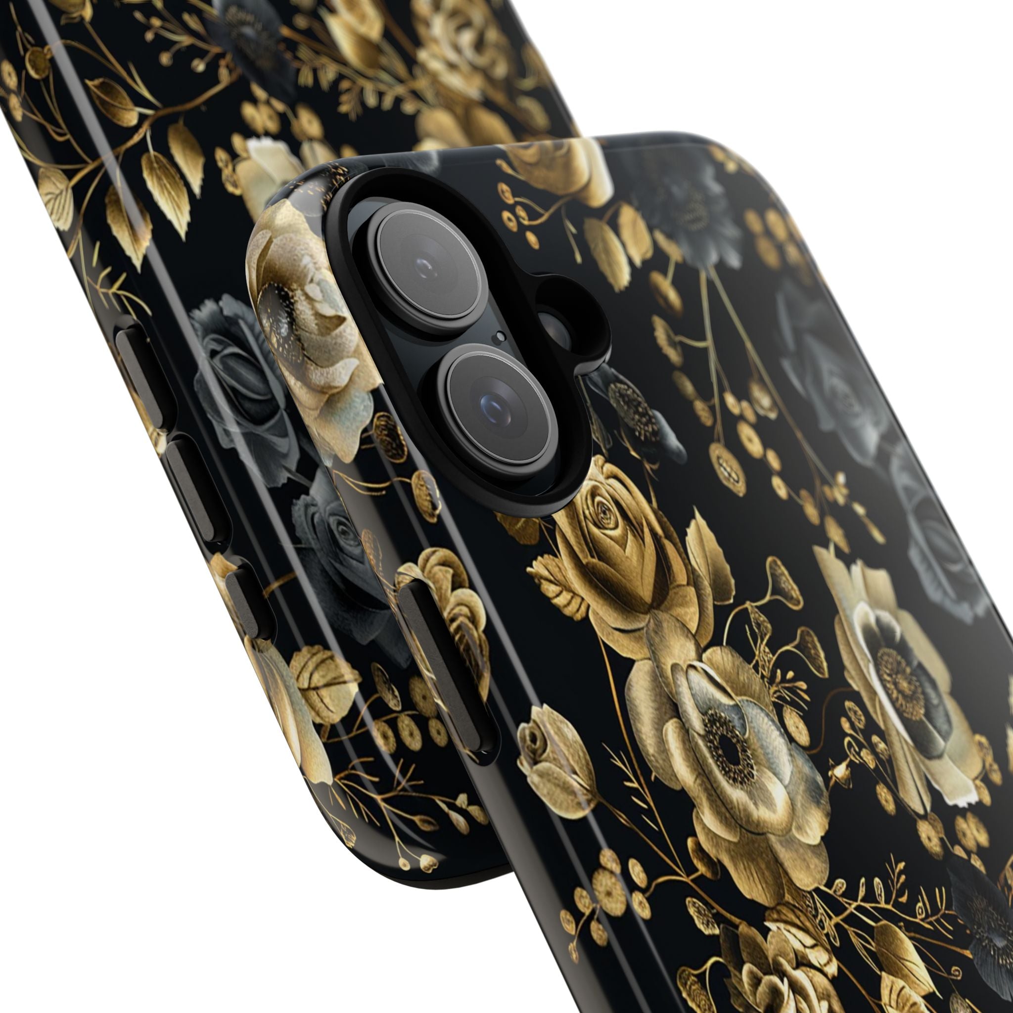 Luxurious Gold Roses on Black