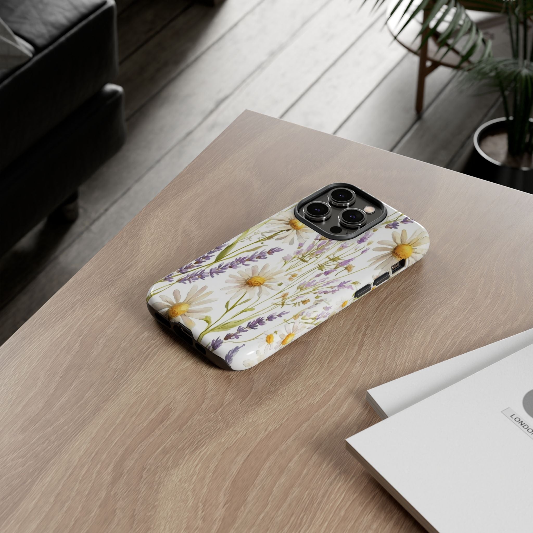 Delicate Watercolor Daisy and Lavender Case