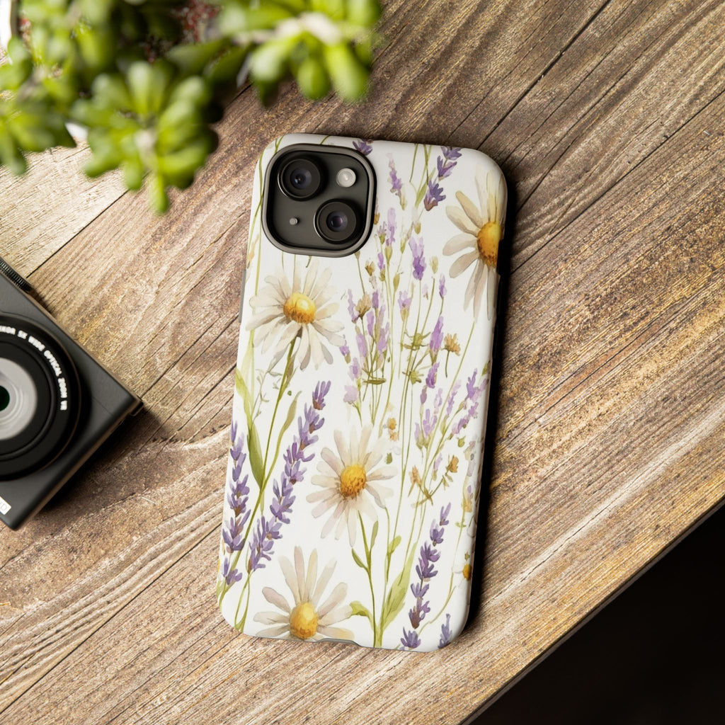 Delicate Watercolor Daisy and Lavender Case