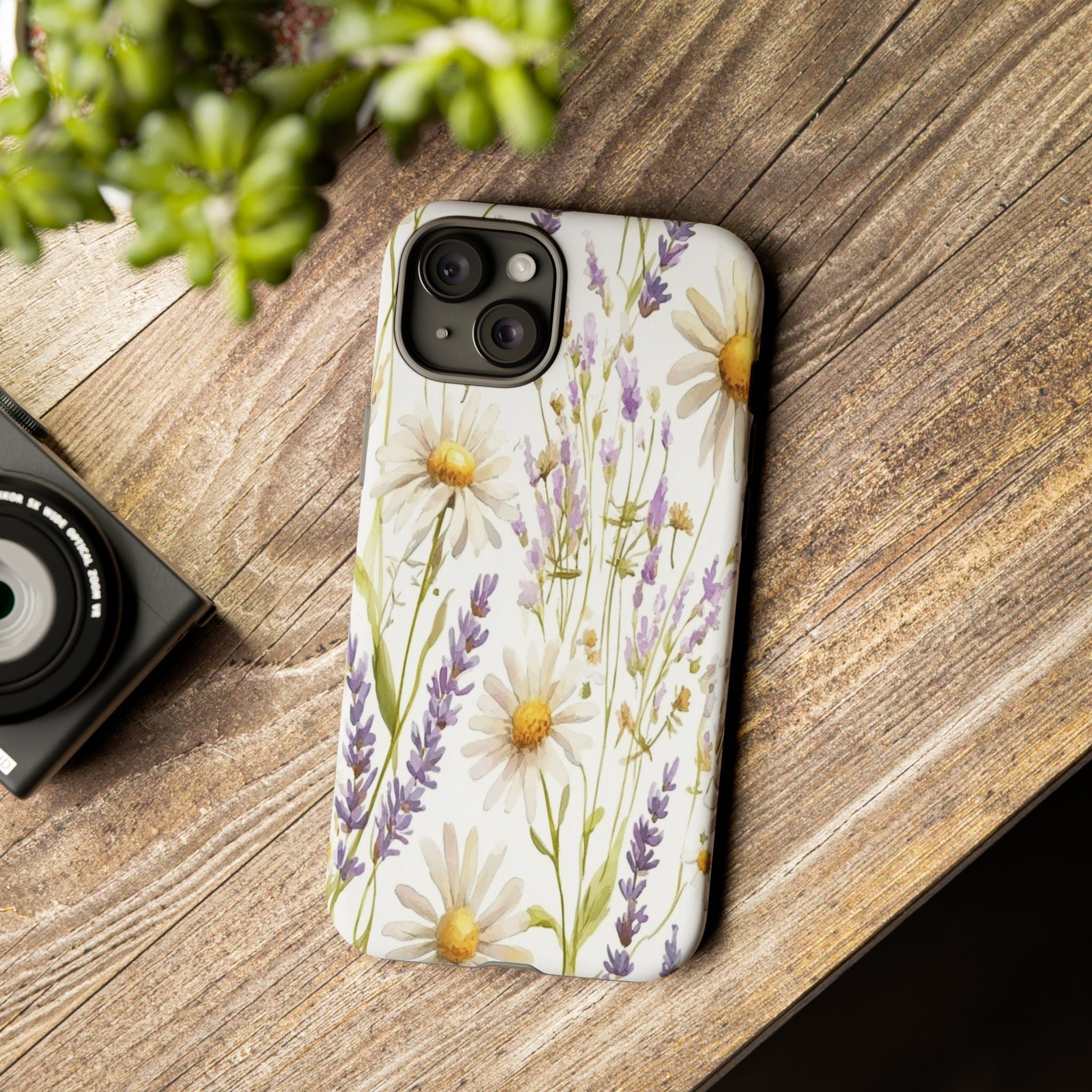 Delicate Watercolor Daisy and Lavender Case