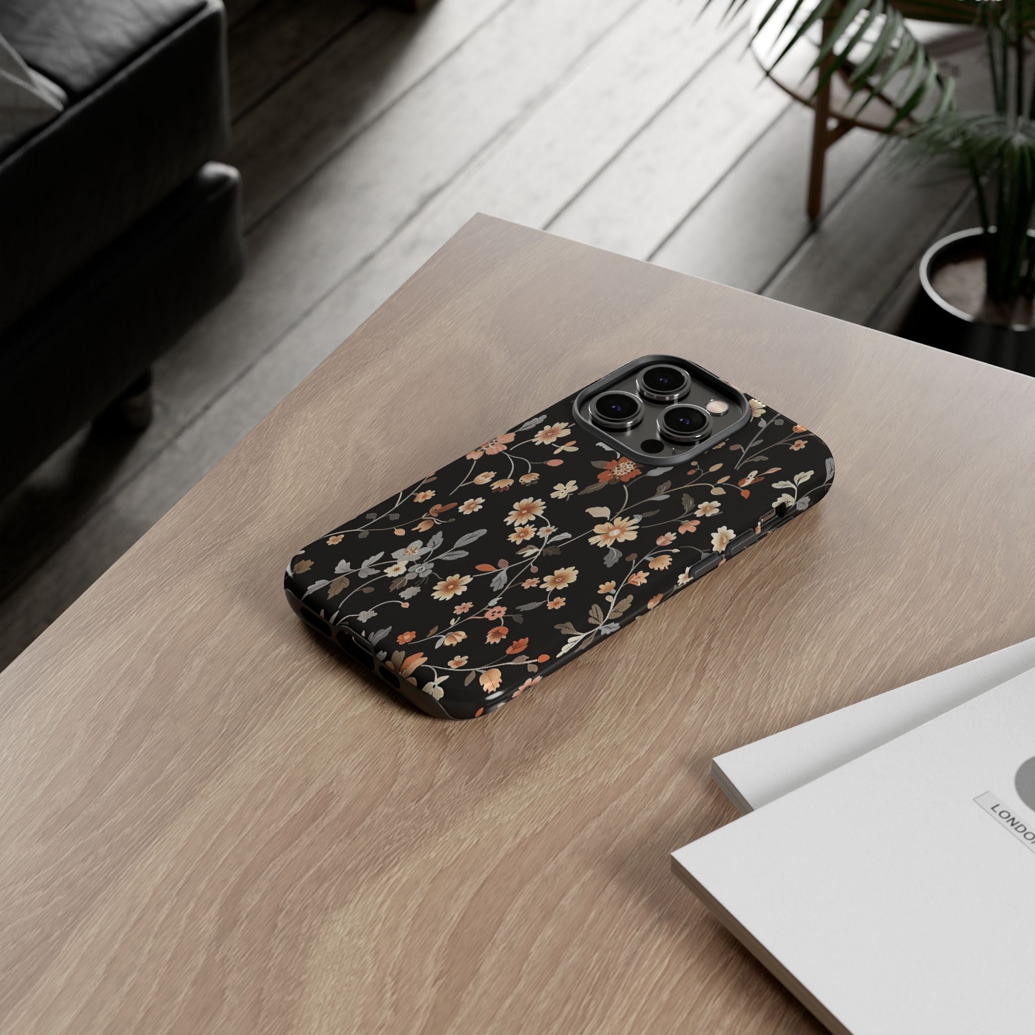 Floral Field on Black Case