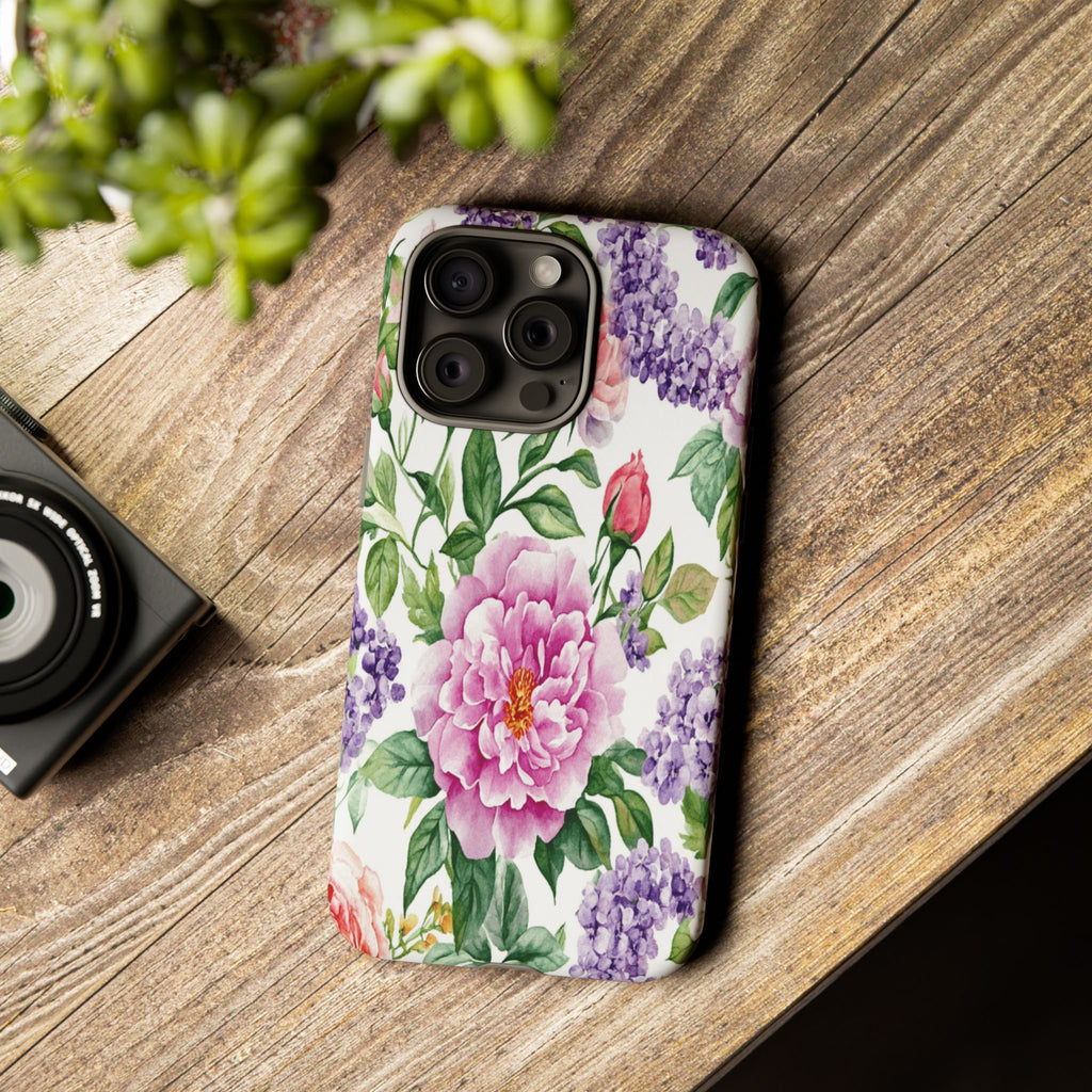 Watercolor Peonies and Lilacs Case
