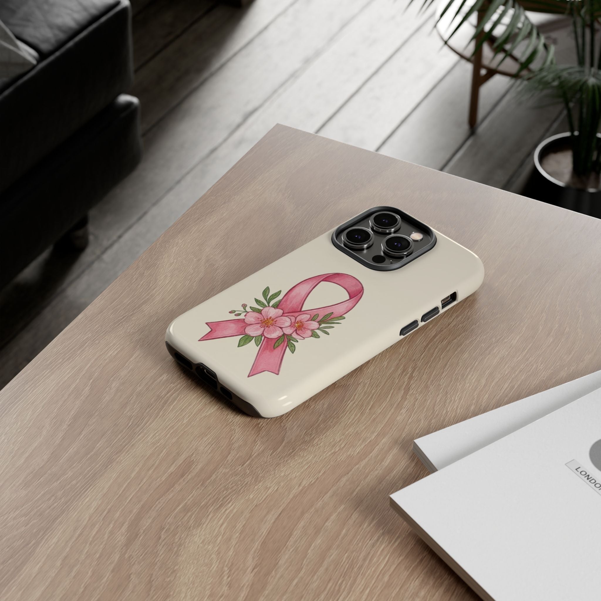 Floral Breast Cancer Awareness Case