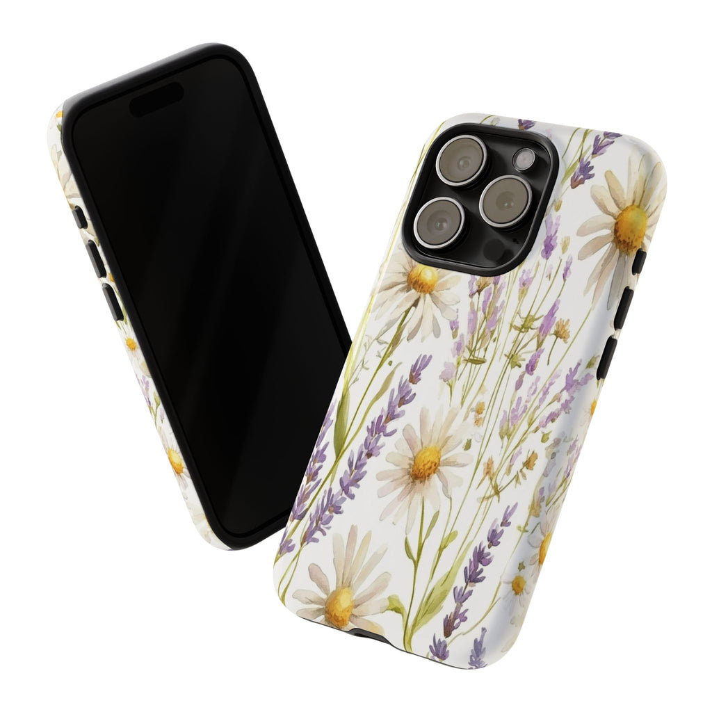 Delicate Watercolor Daisy and Lavender Case
