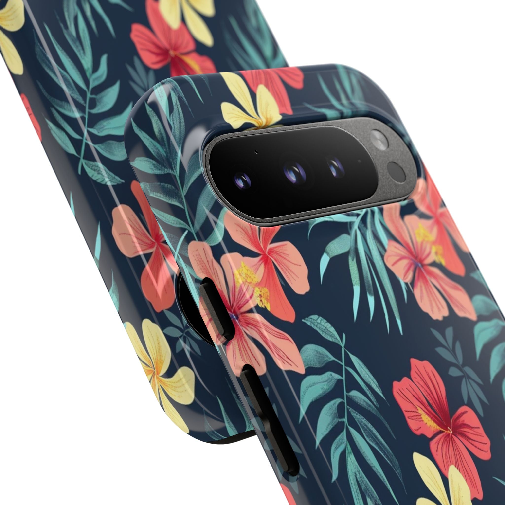 Tropical Hibiscus Navy Case