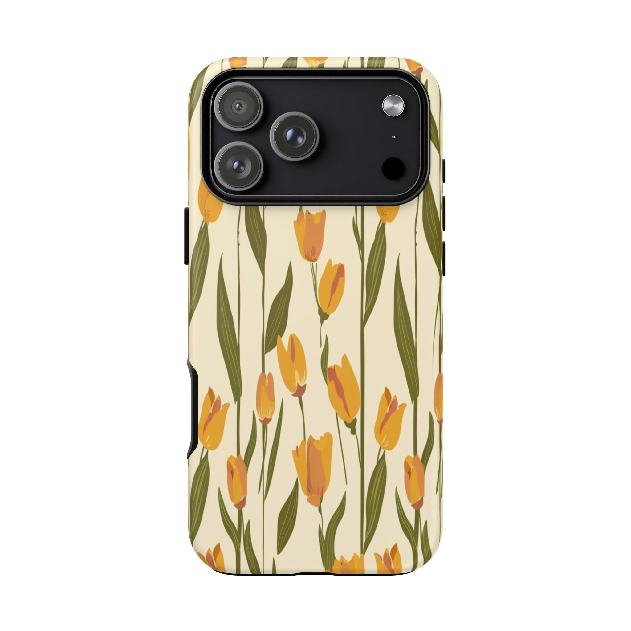 Vibrant Yellow and Orange Tulips Seamless Pattern