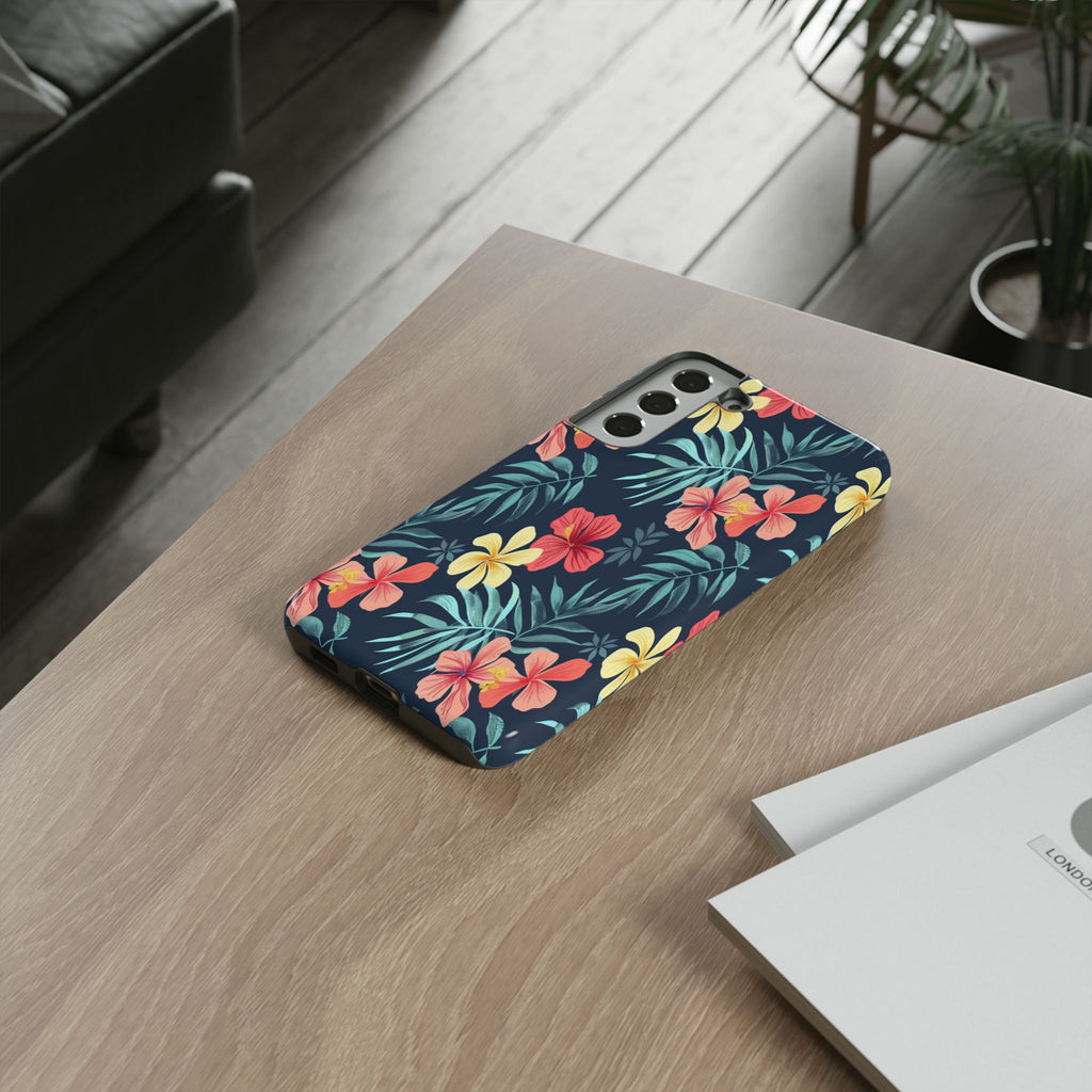 Tropical Hibiscus Navy Case