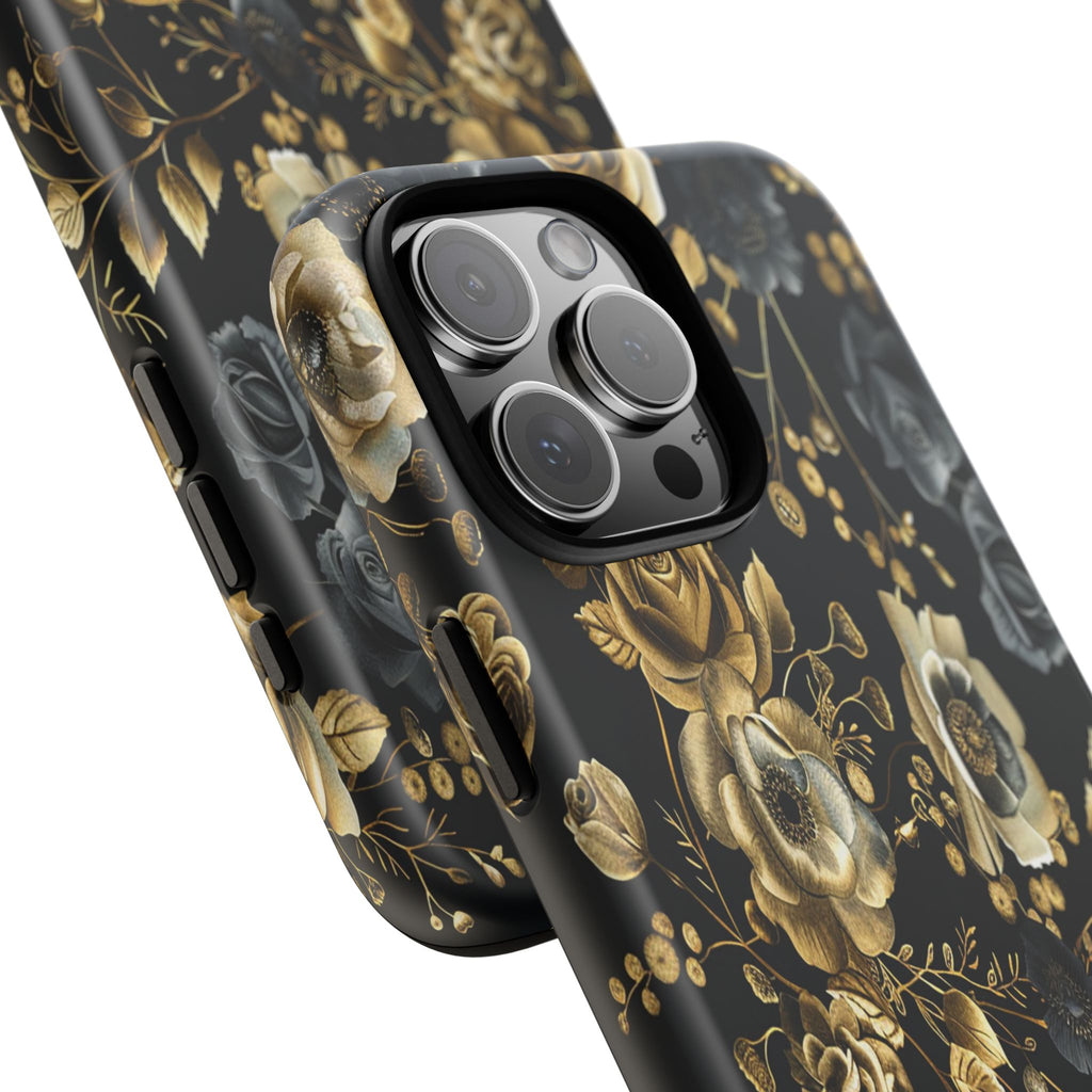 Luxurious Gold Roses on Black