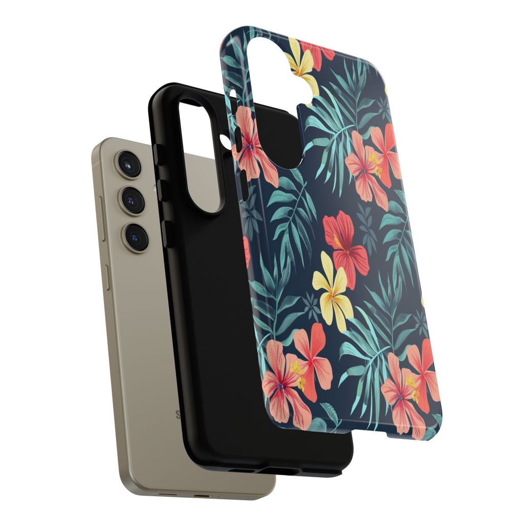 Tropical Hibiscus Navy Case