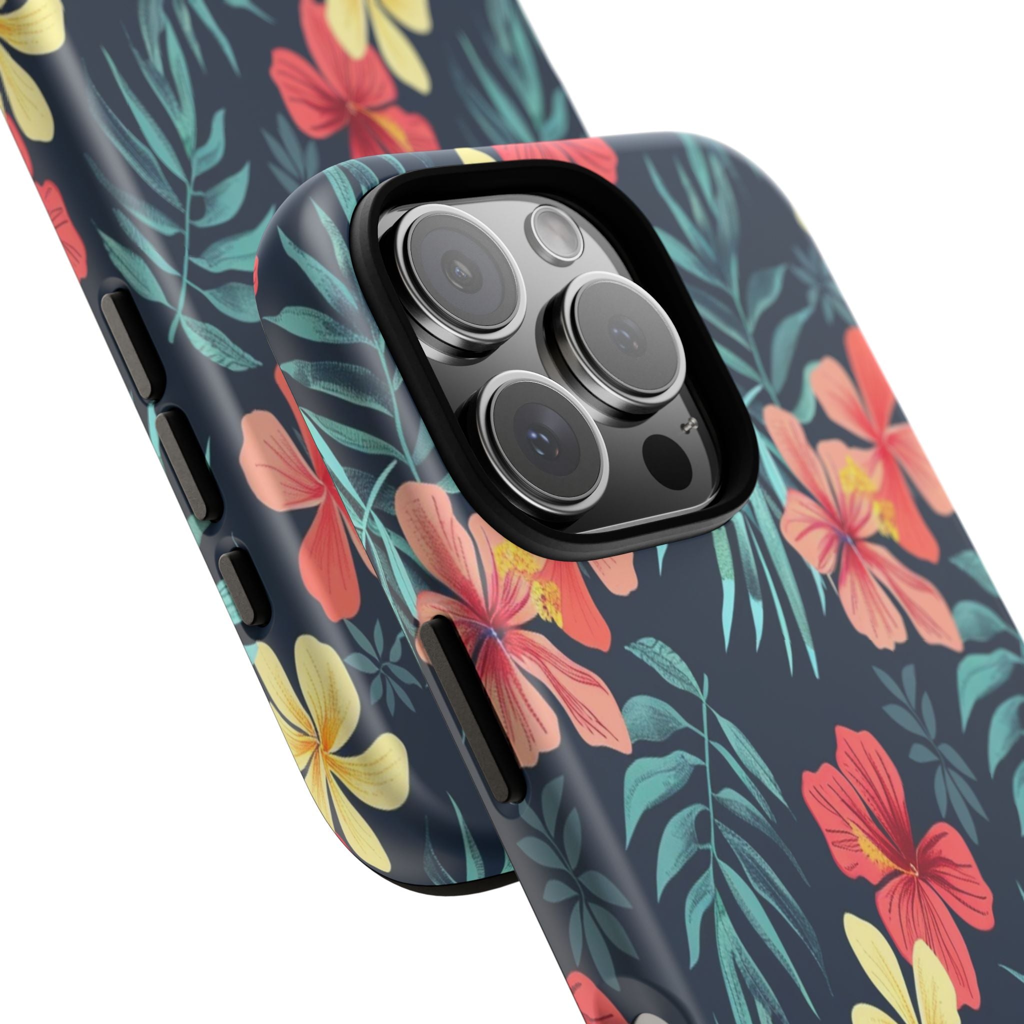 Tropical Hibiscus Navy Case