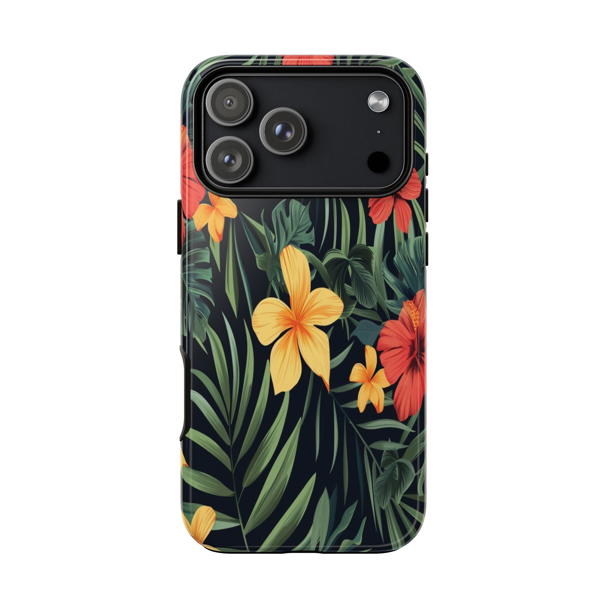 Tropical Hibiscus and Plumeria Seamless Pattern