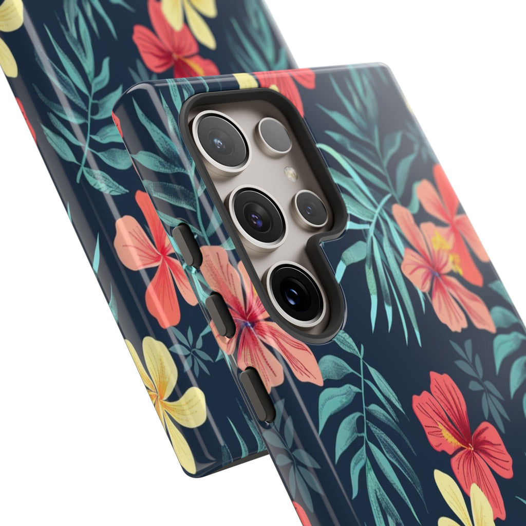 Tropical Hibiscus Navy Case