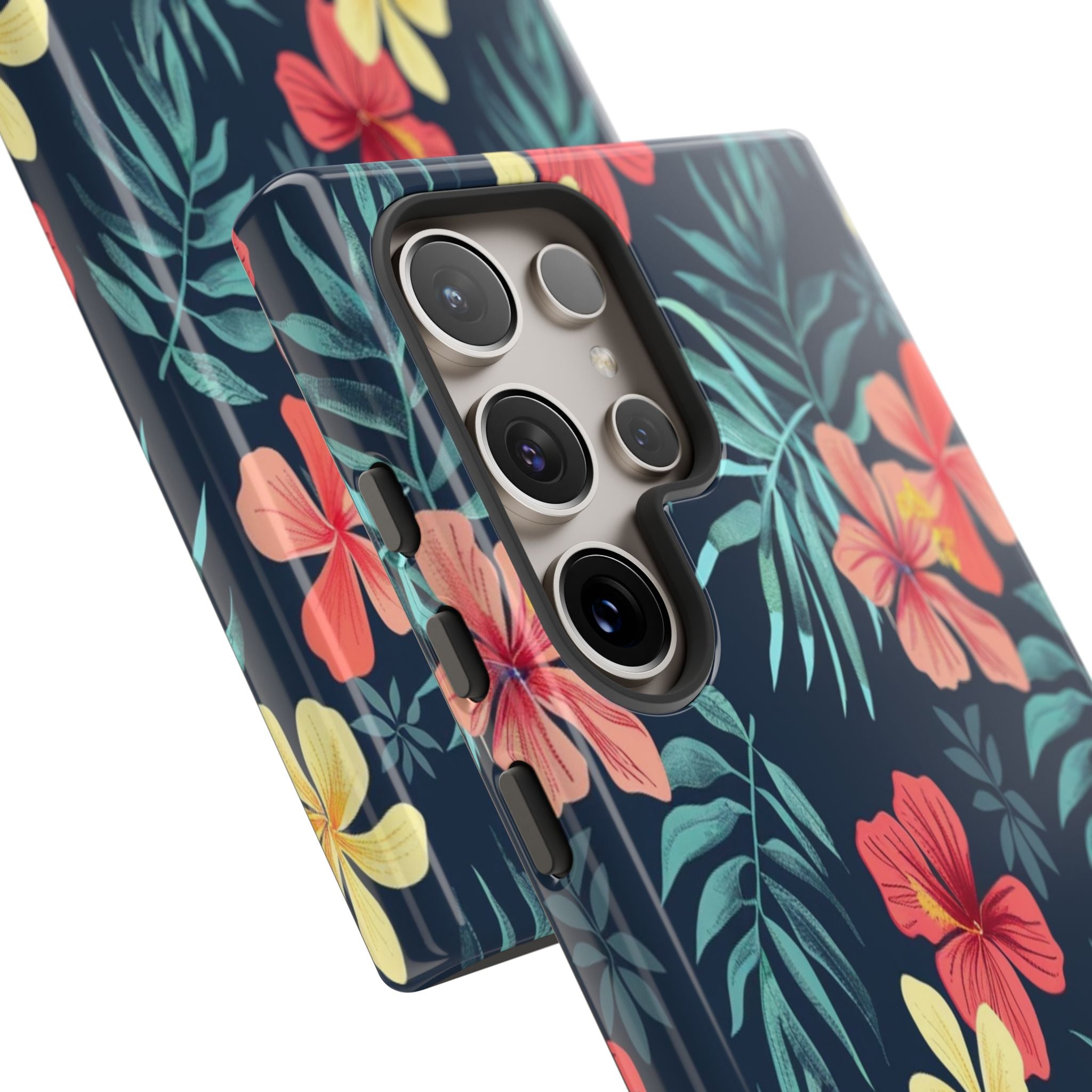 Tropical Hibiscus Navy Case