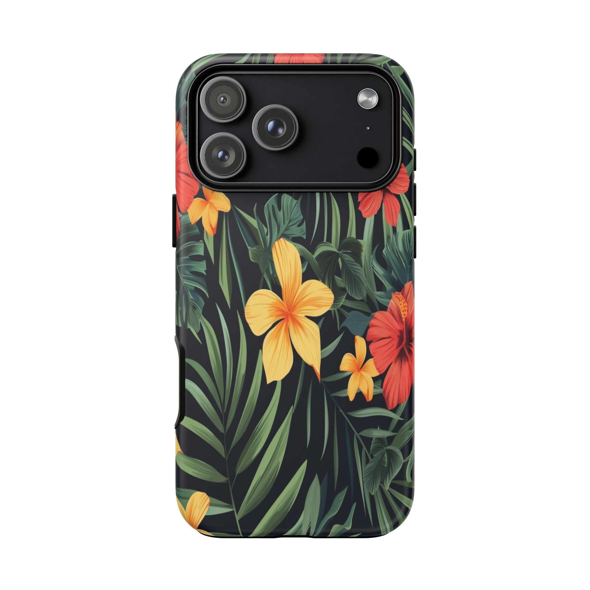 Tropical Hibiscus and Plumeria Seamless Pattern