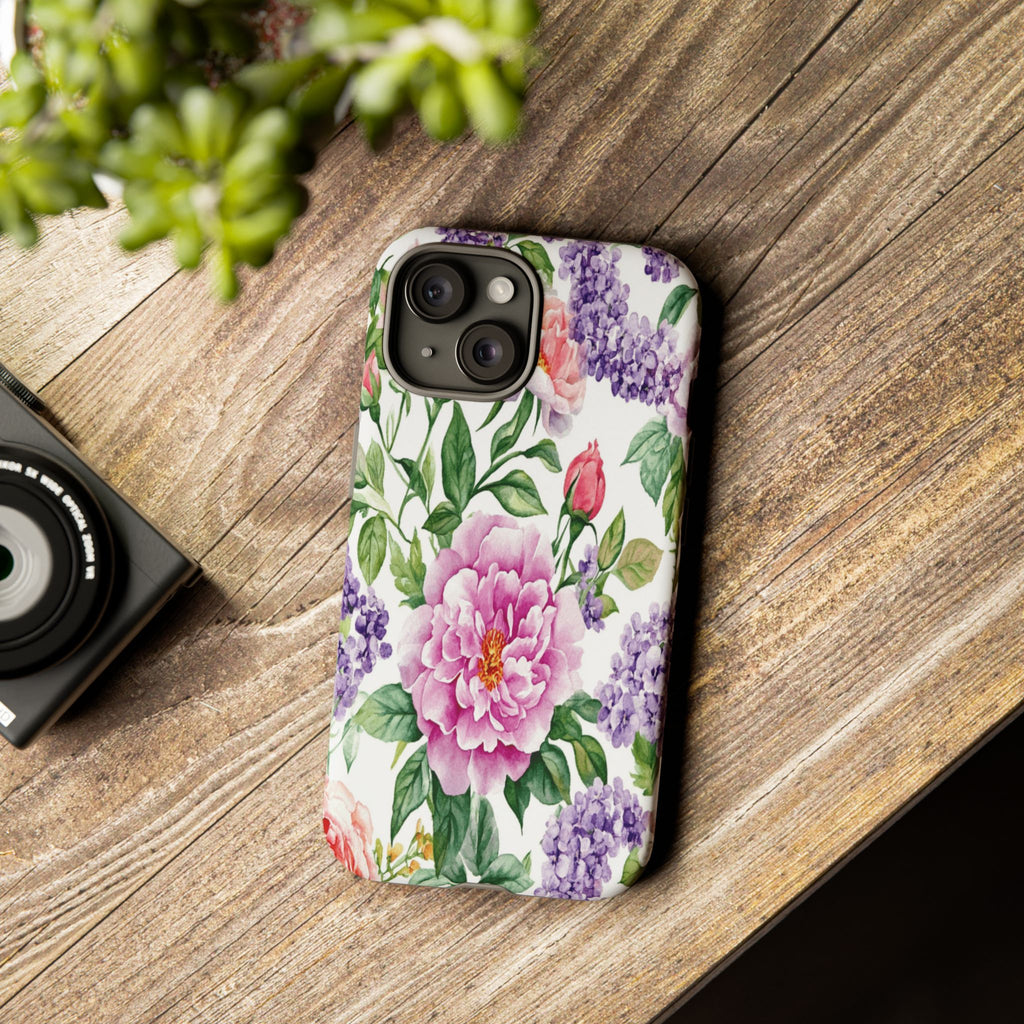 Watercolor Peonies and Lilacs Case