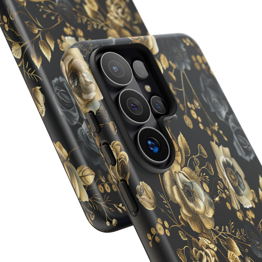 Luxurious Gold Roses on Black