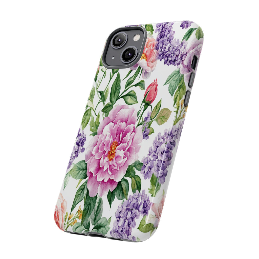 Watercolor Peonies and Lilacs Case