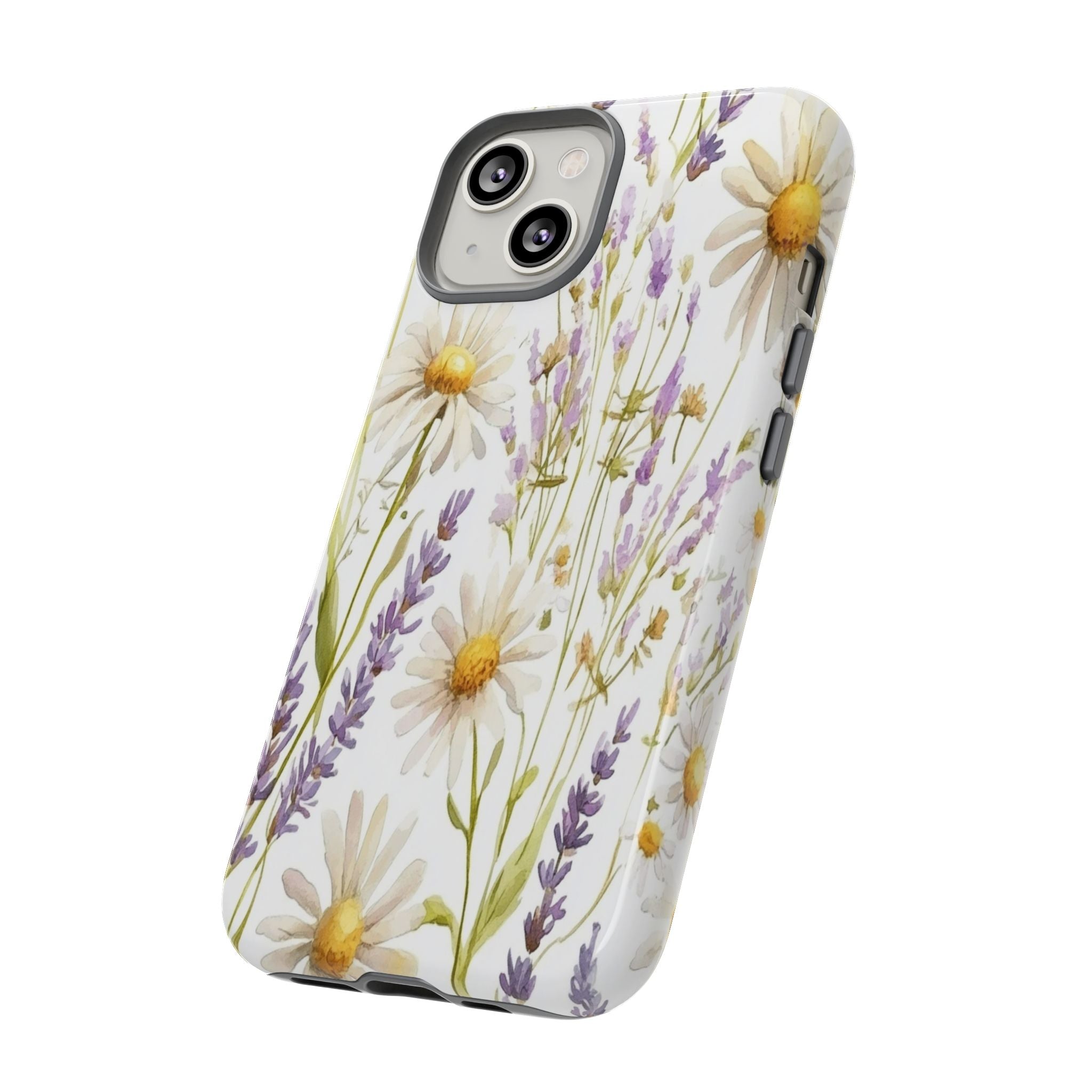 Delicate Watercolor Daisy and Lavender Case