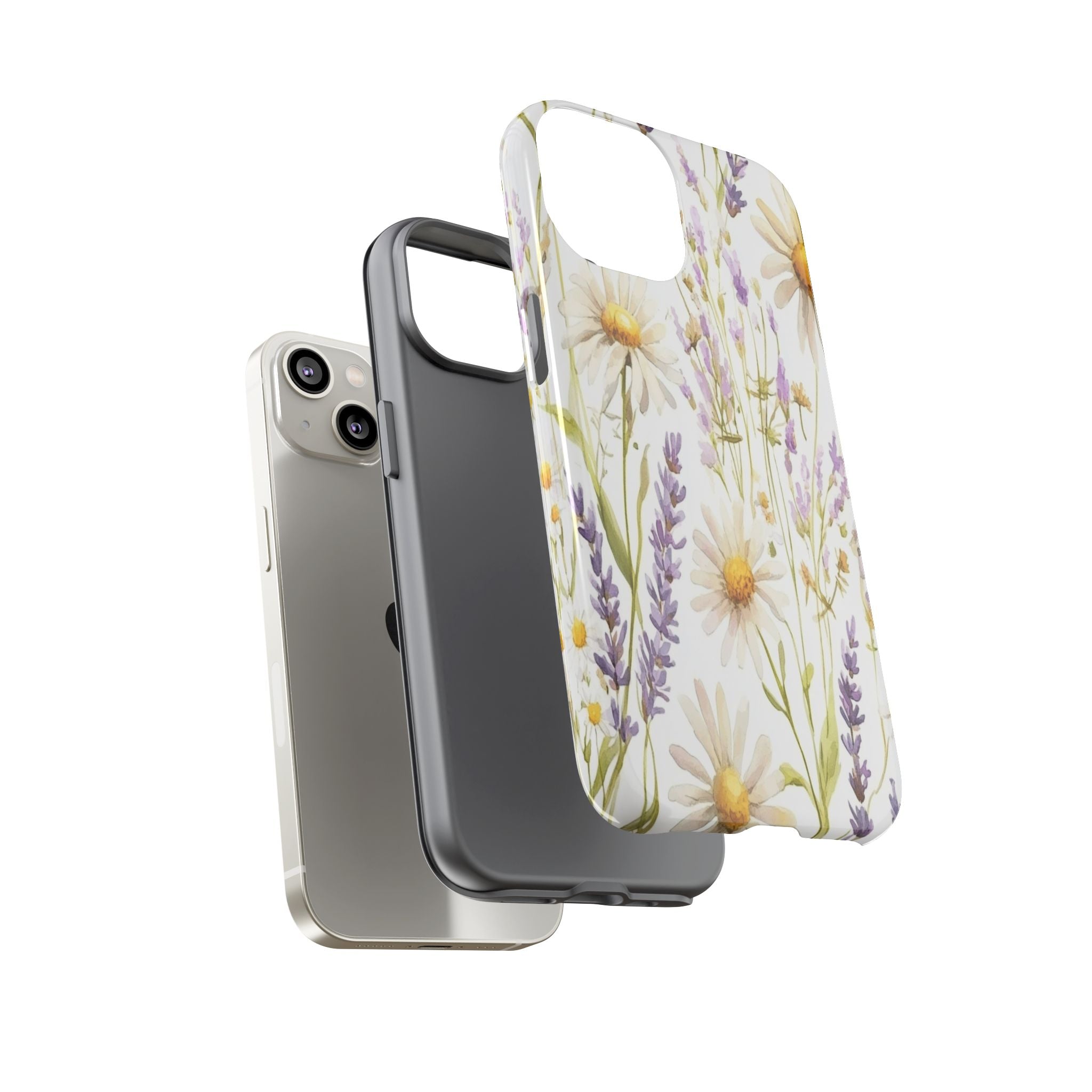 Delicate Watercolor Daisy and Lavender Case