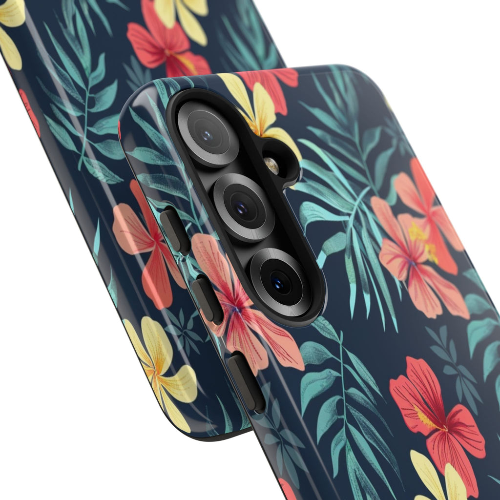 Tropical Hibiscus Navy Case