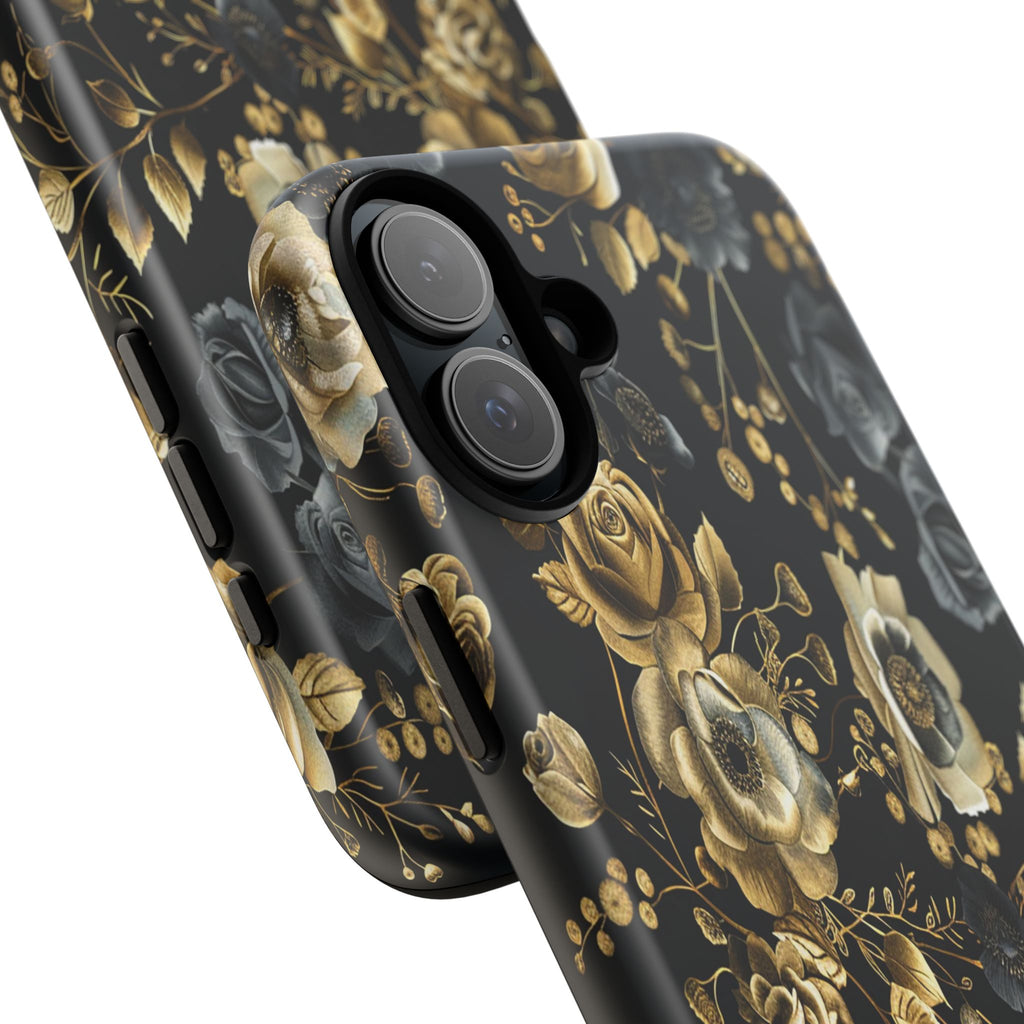 Luxurious Gold Roses on Black