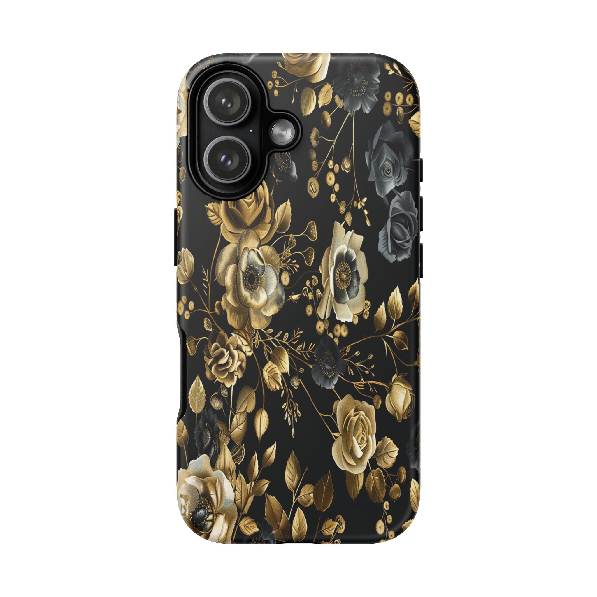 Luxurious Gold Roses on Black